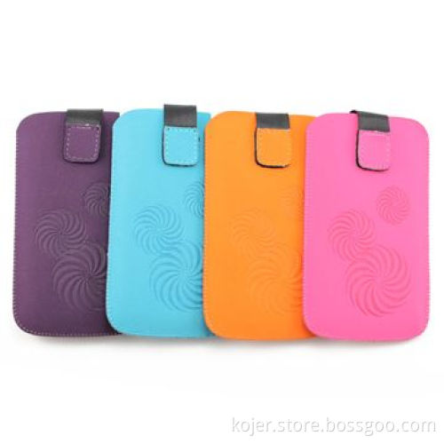 Mobile Phone Pouch, Made of Frosted Material, with Retractable Pull-tab and Velcro Closure